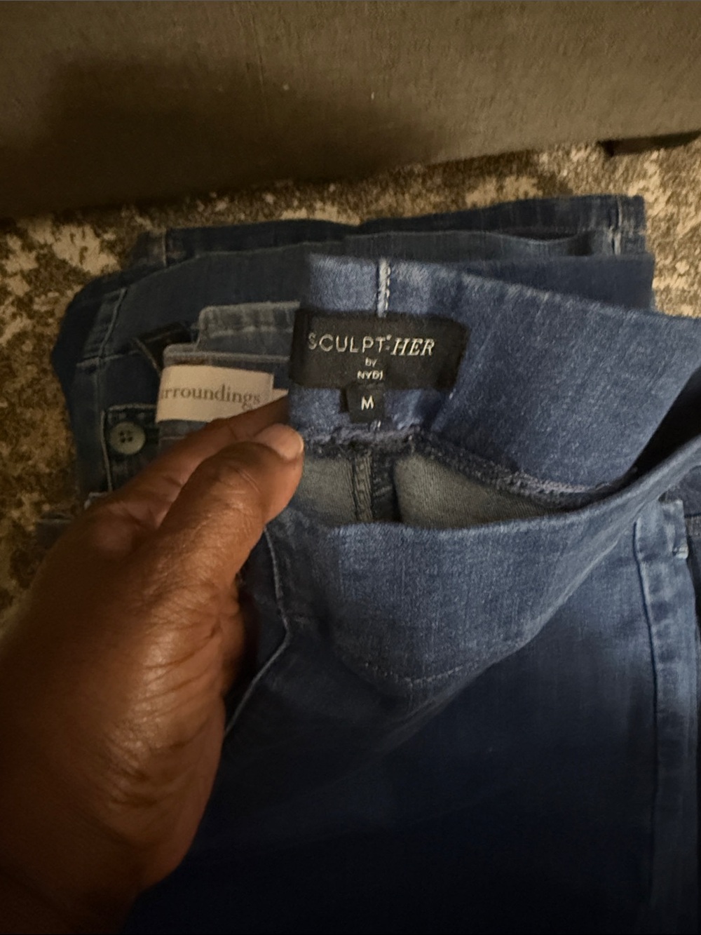 NYDJ Sculpt+Her Flare Jeans in Dark Blue Denim